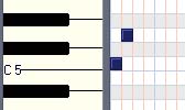 Intervals:Piano Roll Major 2nd Key of C