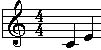 Intervals: Staff View Major 3rd Key of C